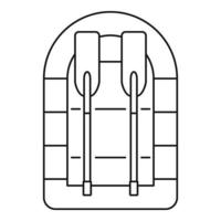 Rubber boat icon, outline style vector