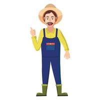 Farmer icon in cartoon style vector