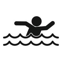 Man walking flood icon, simple style vector