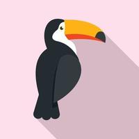 Tucan icon, flat style vector