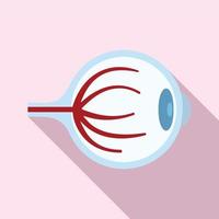 icono de globo ocular cansado, estilo plano vector