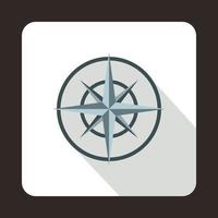 Compass wind rose icon, flat style vector