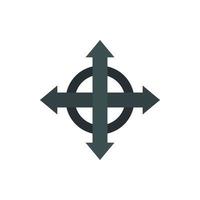 Arrows target icon, flat style vector