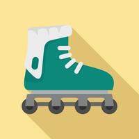 icono de patines en línea de deslizamiento, estilo plano vector