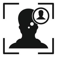 Man recognition face icon, simple style vector