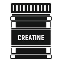 icono de nutrición deportiva con creatina, estilo simple vector