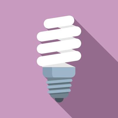 Led bulb icon, flat style