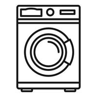 Wash machine icon, outline style vector
