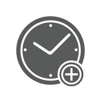Time plus icon vector simple
