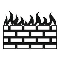 Firewall icon, simple style vector