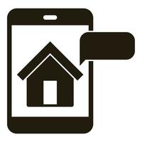 House smartphone observation icon, simple style vector