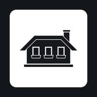 One storey house with three windows icon vector
