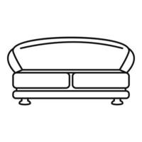 Oval sofa icon, outline style vector