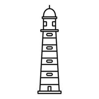 Lighthouse icon, outline style vector