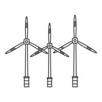 Wind turbine energy icon, outline style vector