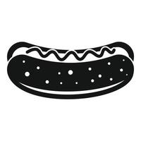 Hot dog icon, simple style vector