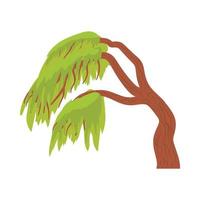 Weeping willow icon in cartoon style vector