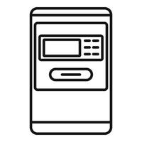 Airport atm machine icon, outline style vector