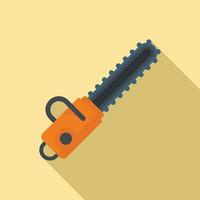 Cutter chainsaw icon, flat style vector