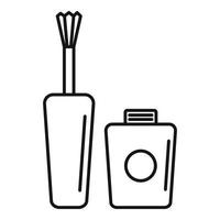 Polish nail brush bottle icon, outline style vector