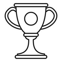 Soccer cup icon, outline style vector