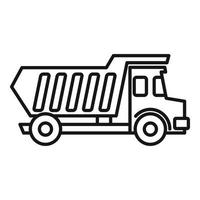 Tipper vehicle icon, outline style vector