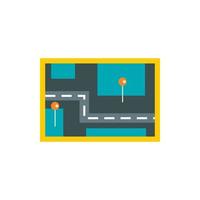 Road map icon, flat style vector