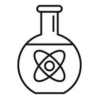 Physics flask icon, outline style vector