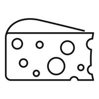 French cheese icon, outline style vector