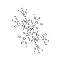 Snowflake icon, outline style vector