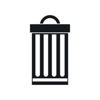 Trash can icon, simple style vector