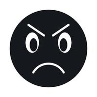 Annoyed emoticon icon, simple style vector