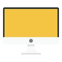 Computer monitor icon, flat style vector