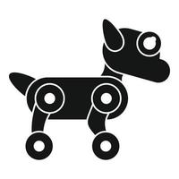 Ai dog robot icon, simple style vector