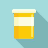 Vitamin plastic jar icon, flat style vector