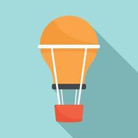 Basket air balloon icon, flat style vector