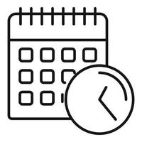 Office calendar icon, outline style vector