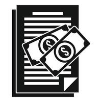 Document bribery money icon, simple style vector