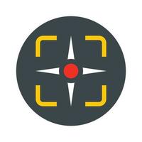 Fighter target icon, flat style vector