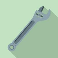 Car adjustable wrench icon, flat style vector