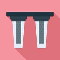 Double water filter icon, flat style vector