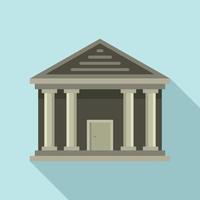 Stone courthouse icon, flat style vector