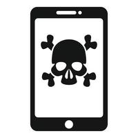 Hacked smartphone icon, simple style vector