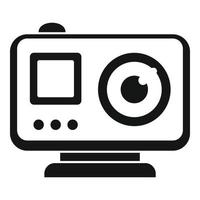 Modern action camera icon, simple style vector