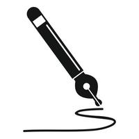Writing ink pen icon, simple style vector