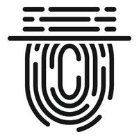 icono de escaneo de huellas dactilares, estilo simple vector