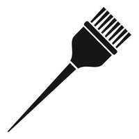 icono de pincel de color de cabello, estilo simple vector