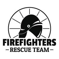 logo del equipo de rescate de bomberos, estilo simple vector