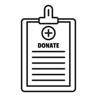 Donate checkboard icon, outline style vector