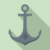 Yacht anchor icon, flat style vector